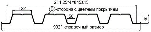 Фото: Профнастил Н60 х 845 - B (PURMAN-20-5005-0.5) в Серпухове