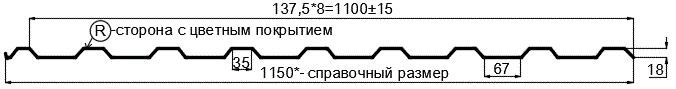 Фото: Профнастил МП20 х 1100 - R (ПЭ-01-7016-0.4±0.08мм) в Серпухове