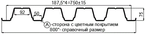 Фото: Профнастил Н75 х 750 - A (ПЭ-01-8017-0.7) в Серпухове