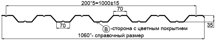 Фото: Профнастил НС35 х 1000 - B (VikingMP-01-3005-0.45) в Серпухове