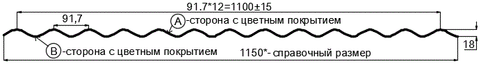 Фото: Профнастил МП18 х 1100 - A (ECOSTEEL_MA_Д-12-Античный Дуб-0.45) в Серпухове