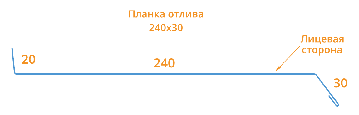 Планка отлива 240х30х2000 (ПЭ-01-3005-0.45) в Серпухове