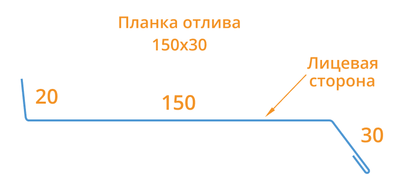 Планка отлива 150х30х2000 (ECOSTEEL_T-01-ЗолотойДуб-0.5) в Серпухове