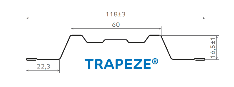 Штакетник металлический МП TRAPEZE-T 16,5х118 Двусторонний (ПЭД-01-7024 | 7024-0.4±0.08мм). в Серпухове