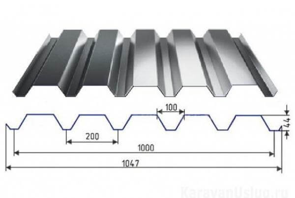 Профнастил С44 х 1000 - B NormanMP (ПЭ-01-1014-0.5) в Серпухове