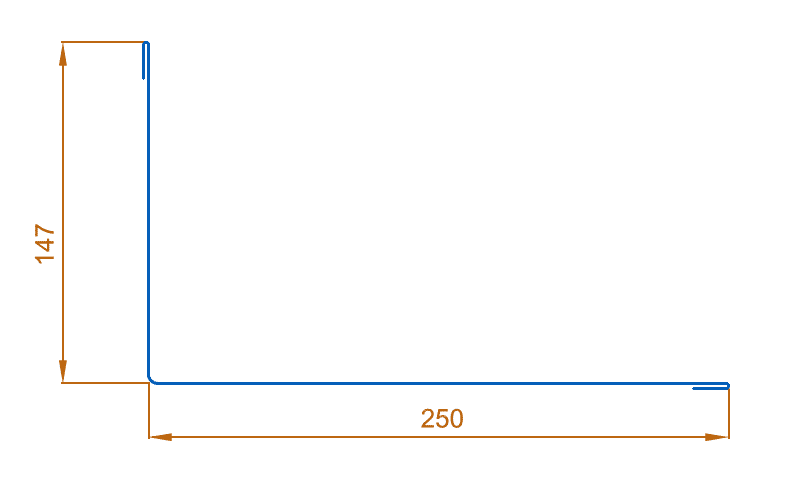 Планка примыкания верхняя 250х147х2000 (VALORI-20-Violet-0.5) в Серпухове