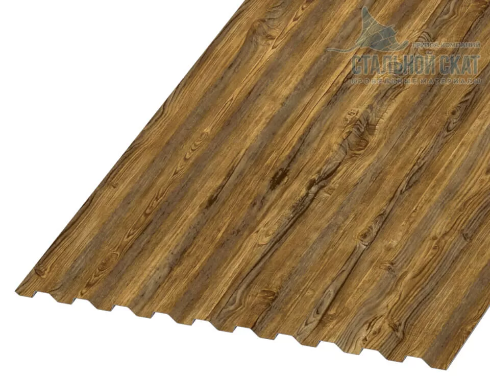 Профнастил С21 х 1000 - B (ECOSTEEL_T_Д-01-ЗолотойДуб-0.5) в Серпухове