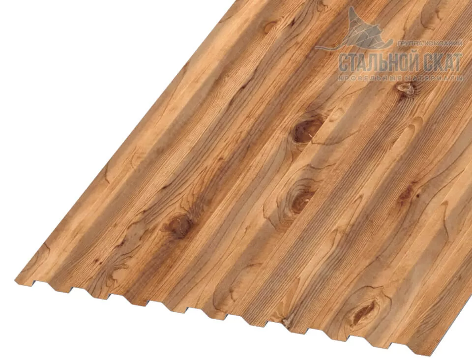 Профнастил С21 х 1000 - B (ECOSTEEL_T-01-Кедр-0.5) в Серпухове