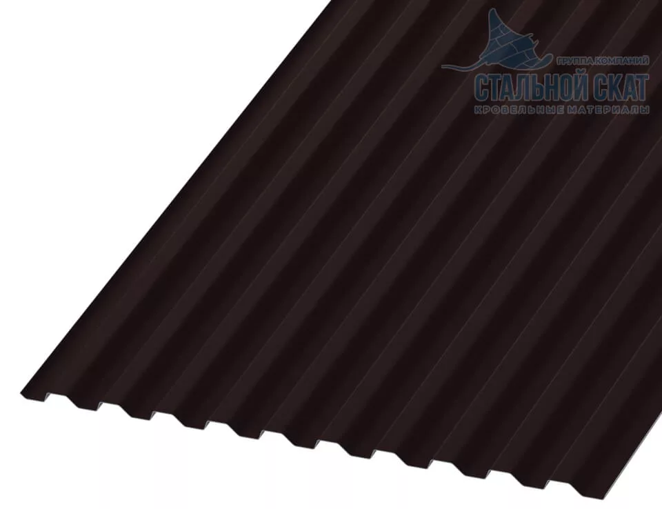 Фото: Профнастил С21 х 1000 - B (VALORI-20-DarkBrown-0.5) в Серпухове