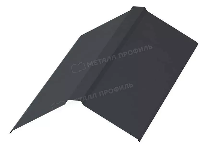 Фото: Планка конька плоского 190х190х2000 (VALORI-20-DarkGrey-0.5) в Серпухове