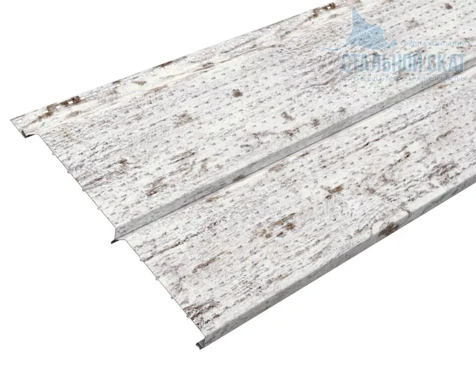 Фото: Софит перфор. Lбрус-XL-14х335 (ECOSTEEL_MA-01-Беленый Дуб-0.5) в Серпухове
