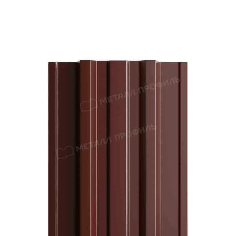 Штакетник металлический МП TRAPEZE-Т 16,5х118 Двусторонний (ПЭ-01-8017 | Color-0.4±0.08мм). в Серпухове