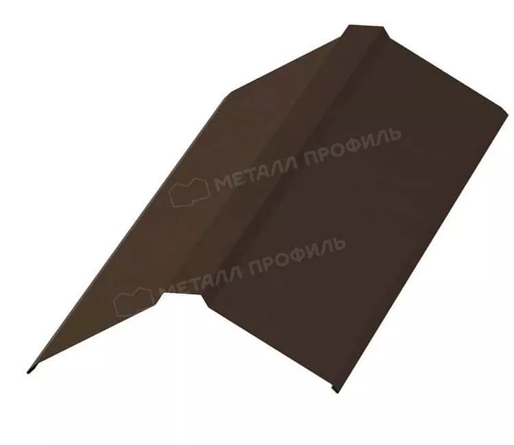 Фото: Планка конька плоского 150х150х2000 (VALORI-20-Brown-0.5) в 