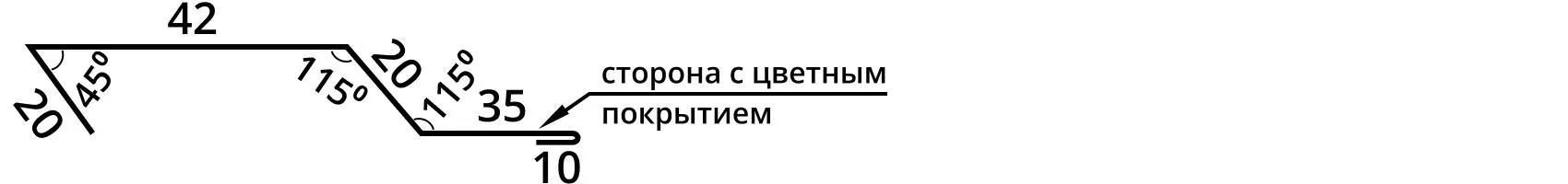 Фото: Откос для сэндвич панелей 42х2000 Фасонное изделие (ПЭ-01-9006-0.45) в Серпухове