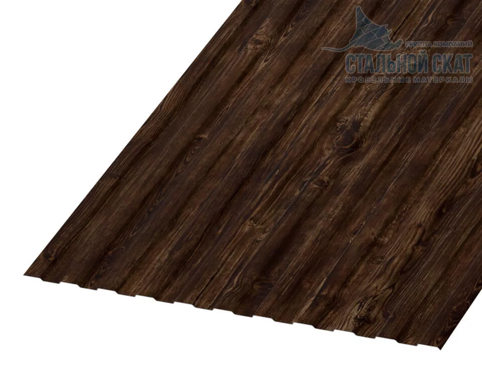 Профнастил С8 х 1150 - A (ECOSTEEL_MA-12-Античный Дуб-0.45) в Серпухове