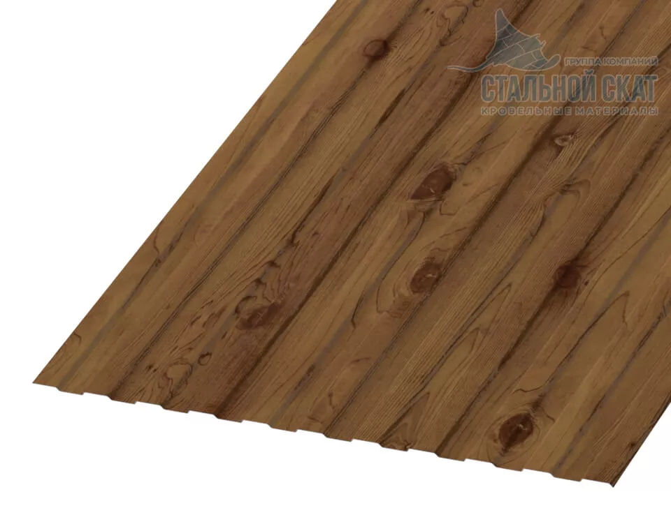 Профнастил С8 х 1150 - A (ECOSTEEL_T-12-Дуб-0.45) в Серпухове