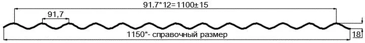 Фото: Профнастил оцинкованный МП18 х 1100 (ОЦ-01-БЦ-0.5) в Серпухове