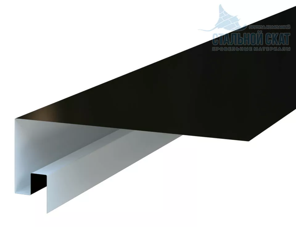 Фото: Планка откоса сложная 3D 245х75х3000 (VikingMP E-20-9005-0.5) в Серпухове