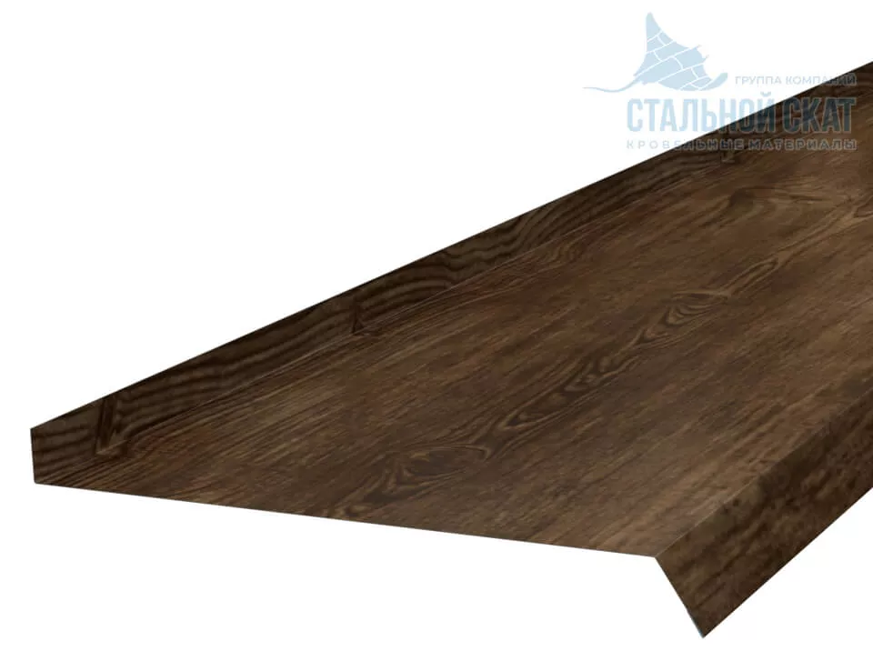 Фото: Планка отлива 240х30х2000 (ECOSTEEL_MA-01-МореныйДуб-0.5) в Серпухове