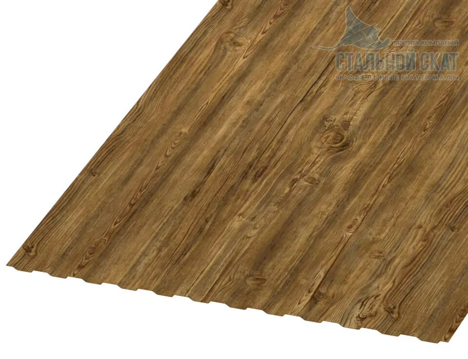 Профнастил МП10 х 1100 - B (ECOSTEEL_T_Д-01-ЗолотойДуб-0.5) в Серпухове