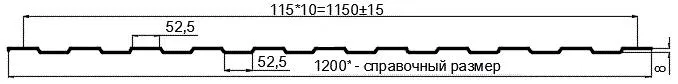 Фото: Профнастил оцинкованный С8 х 1150 (ОЦ-01-БЦ-0.65) в Серпухове