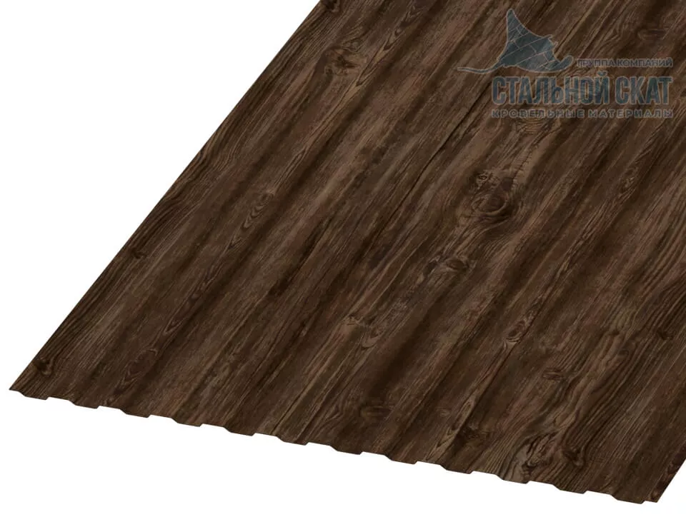 Профнастил МП10 х 1100 - B (ECOSTEEL_MA_Д-01-МореныйДуб-0.5) в Серпухове