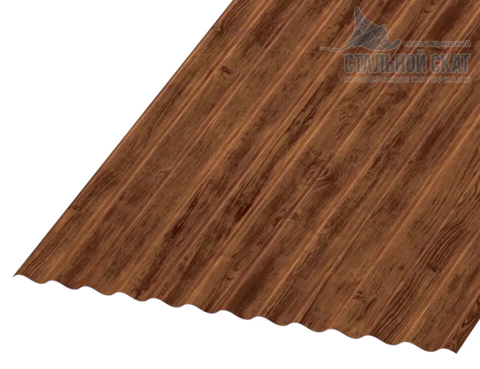 Фото: Профнастил МП18 х 1100 - A (ECOSTEEL-01-МореныйДуб-0.5) в Серпухове