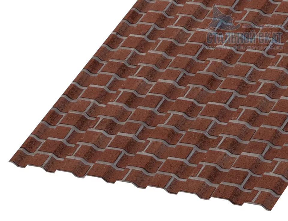 Профнастил МП20 х 1100 - A (ECOSTEEL-01-Кирпич-0.5) в Серпухове