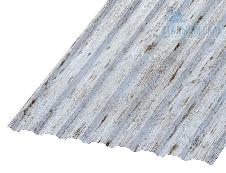 Фото: Профнастил МП20 х 1100 - A (ECOSTEEL_MA-01-Беленый Дуб-0.5) в Серпухове