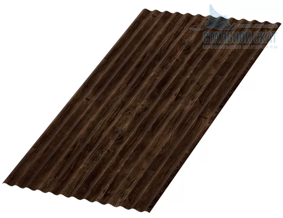 Фото: Профнастил МП18 х 1100 - A (ECOSTEEL_MA_Д-12-Античный Дуб-0.45) в Серпухове