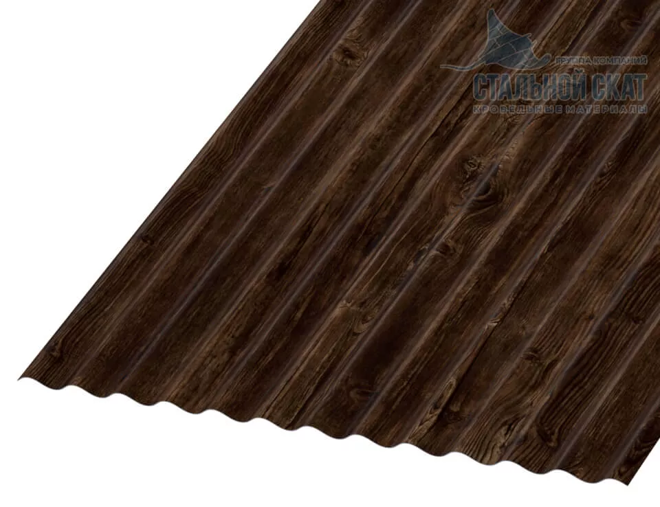 Фото: Профнастил МП18 х 1100 - A (ECOSTEEL_MA_Д-12-Античный Дуб-0.45) в Серпухове