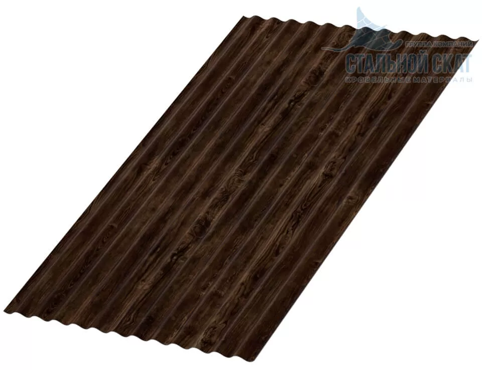 Фото: Профнастил МП18 х 1100 - B (ECOSTEEL_MA_Д-12-Античный Дуб-0.45) в Серпухове