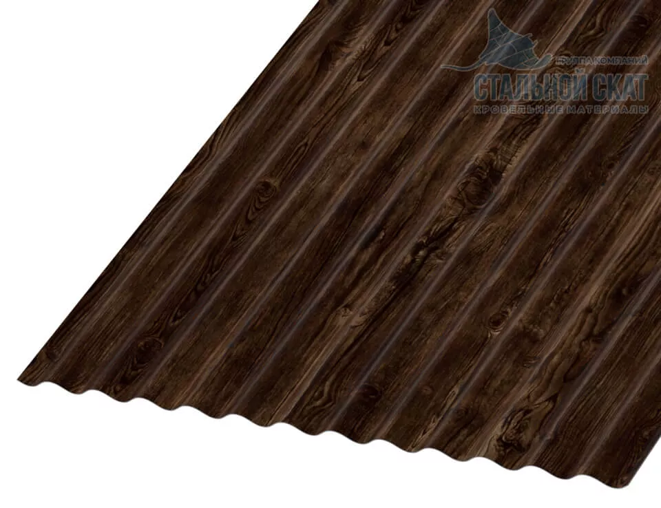 Фото: Профнастил МП18 х 1100 - B (ECOSTEEL_MA_Д-12-Античный Дуб-0.45) в Серпухове