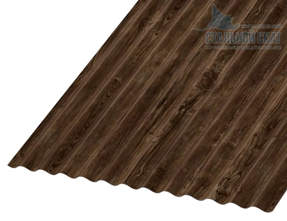 Профнастил МП18 х 1100 - B (ECOSTEEL_MA_Д-01-МореныйДуб-0.5) в Серпухове