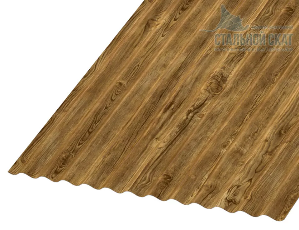 Профнастил МП18 х 1100 - B (ECOSTEEL_T-01-ЗолотойДуб-0.5) в Серпухове