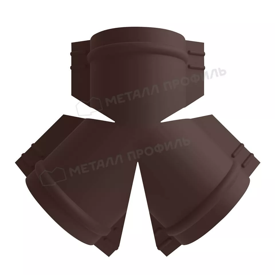 Y-образный тройник для круглого конька R110 (VALORI-20-Brown-0.5) в Серпухове