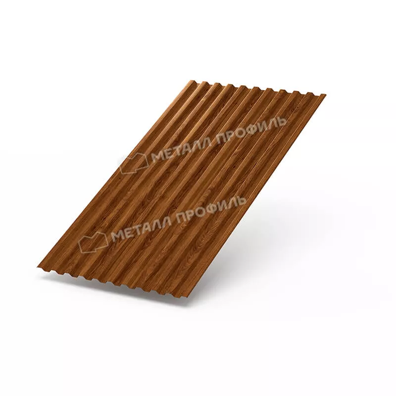 Фото: Профнастил С21 х 1000 - A (ECOSTEEL-01-Мореный дуб-0.5) в Серпухове