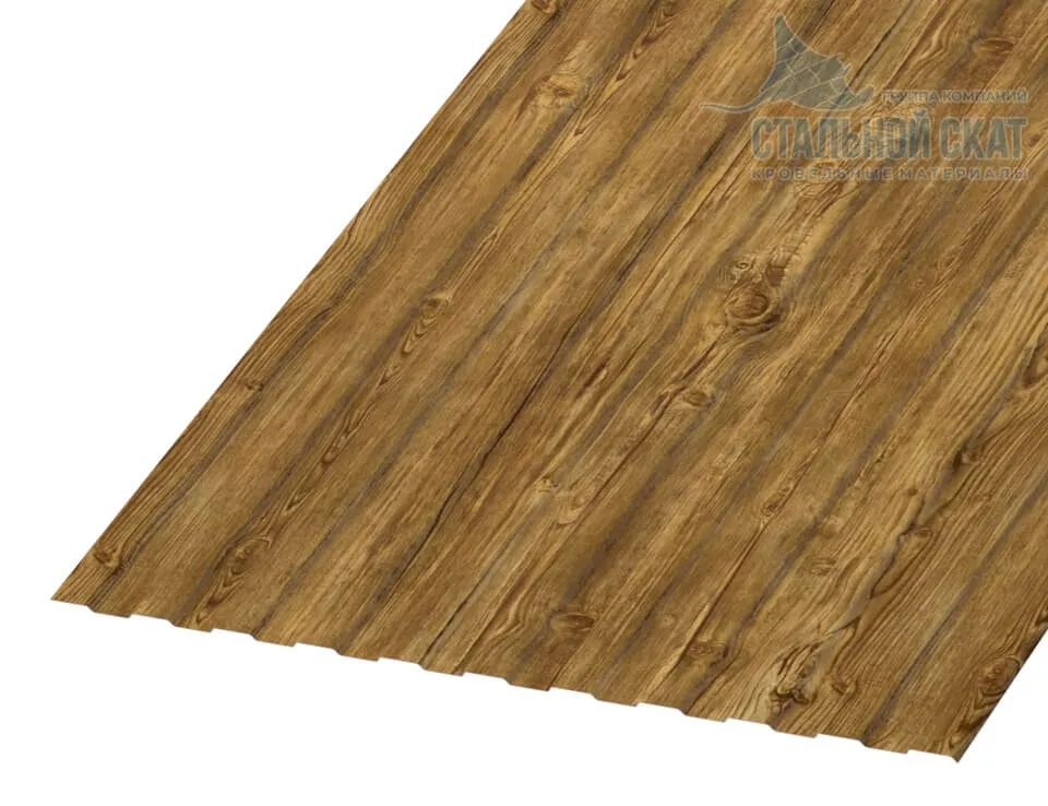 Профнастил С8 х 1150 - A (ECOSTEEL_T_Д-01-ЗолотойДуб-0.5) в Серпухове