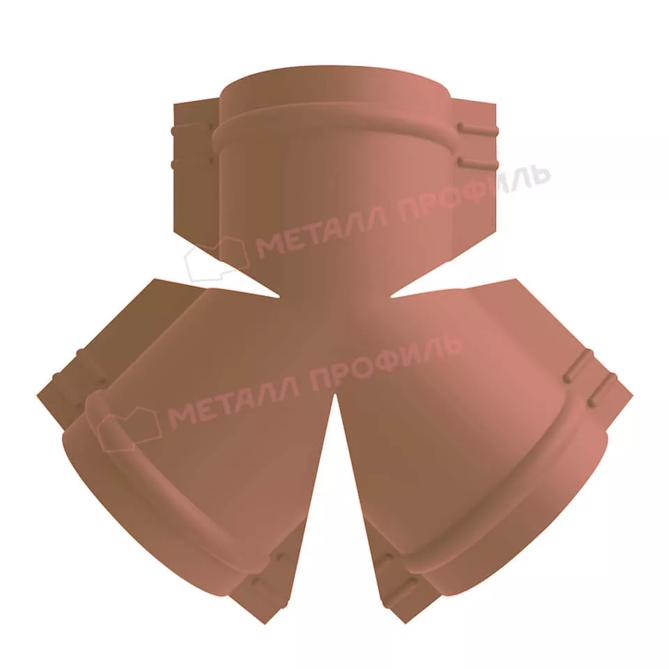 Y-образный тройник для круглого конька R110 (AGNETA-03-CopperCopper-0.5) в Серпухове