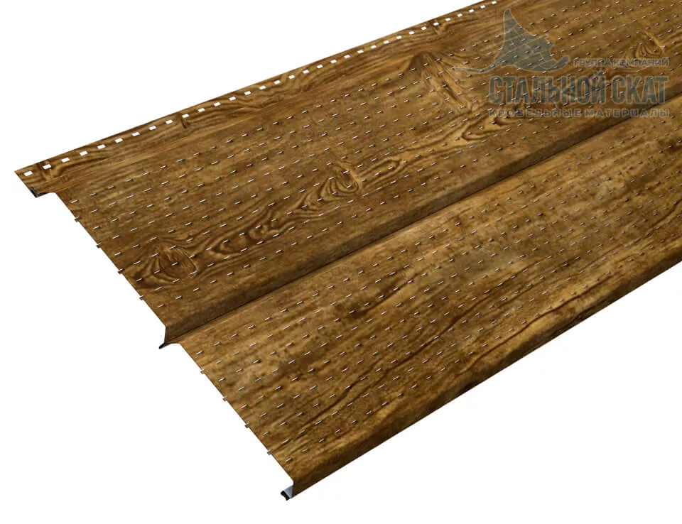 Фото: Софит перфор. Lбрус-XL-14х335 (ECOSTEEL_T-01-ЗолотойДуб-0.5) в Серпухове