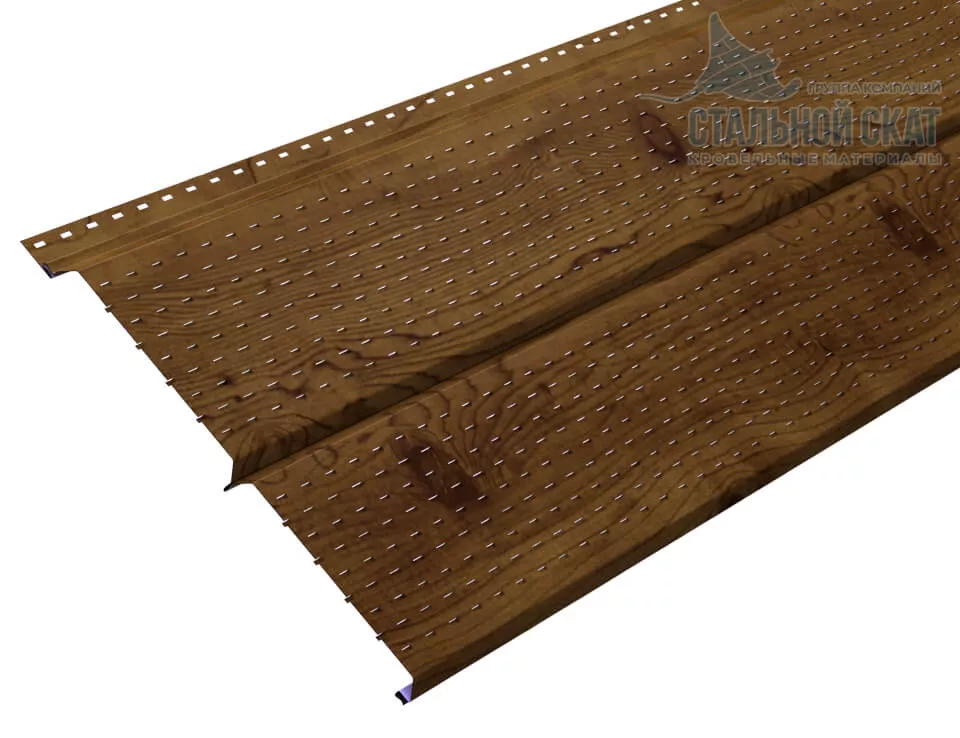 Фото: Софит перфор. Lбрус-XL-14х335 (ECOSTEEL_T-12-Дуб-0.45) в Серпухове