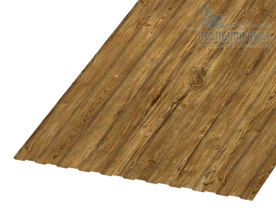 Профнастил С8 х 1150 - B (ECOSTEEL_T_Д-01-ЗолотойДуб-0.5) в Серпухове