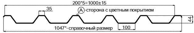 Фото: Профнастил С44 х 1000 - A NormanMP (ПЭ-01-7016-0.5) в Серпухове