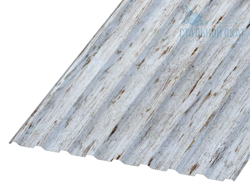 Фото: Профнастил МП20 х 1100 - R (ECOSTEEL_MA-01-Беленый Дуб-0.5) в Серпухове