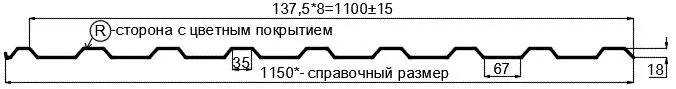 Фото: Профнастил МП20 х 1100 - R (ECOSTEEL-01-Мореный дуб-0.5) в Серпухове