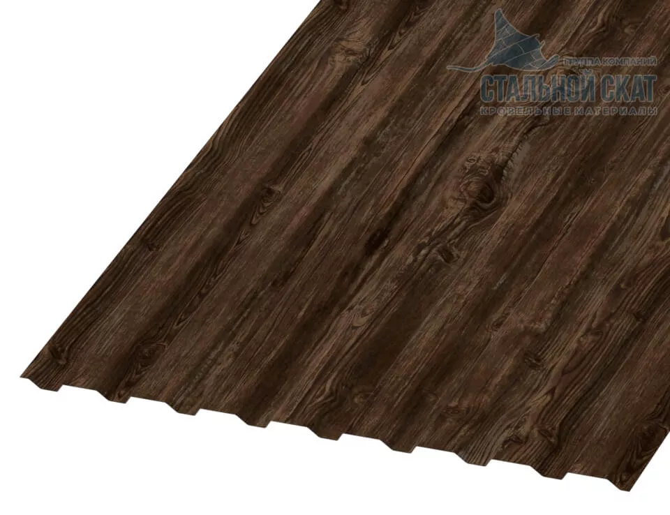 Профнастил МП20 х 1100 - A (ECOSTEEL_MA_Д-01-МореныйДуб-0.5) в Серпухове