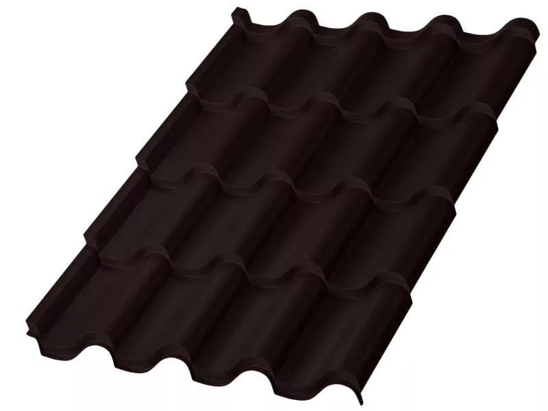 Металлочерепица МП Монтерроса-XL (VALORI-20-DarkBrown-0.5) в Серпухове