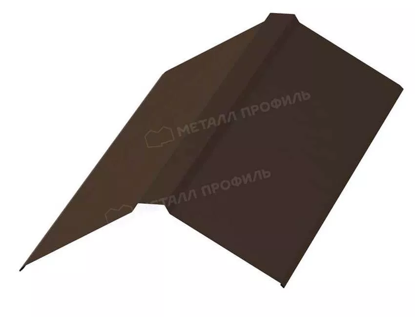 Фото: Планка конька плоского 190х190х2000 (VALORI-20-Brown-0.5) в Серпухове
