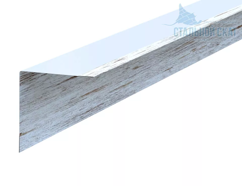 Фото: Планка угла внутреннего 50х50х3000 (ECOSTEEL_MA-01-Беленый Дуб-0.5) в Серпухове