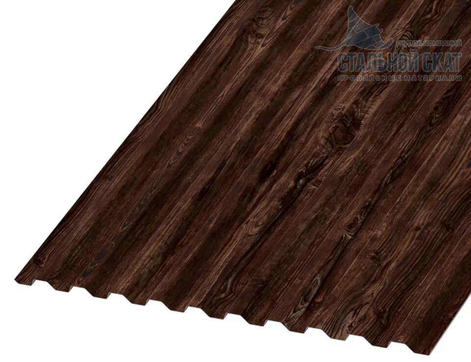 Фото: Профнастил С21 х 1000 - B (ECOSTEEL_MA-01-Бразил. Вишня-0.5) в Серпухове